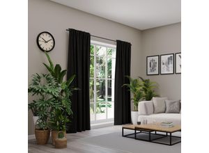 4006470536472 - Vorhang NEUTEX FOR YOU BELMONDO Gardinen Gr 245cm Multifunktionsband 138cm schwarz Uni mit samtiger Oberfläche nach Maß