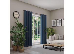 4006470537530 - Verdunkelungsvorhang NEUTEX FOR YOU INSULA blau B137cm H225cm Polyester Gardinen Uni-Dimout für starke Verdunklung nach Maß