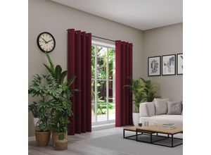 4006470538001 - Verdunkelungsvorhang NEUTEX FOR YOU INSULA rot (bordeaux) B137cm H265cm Polyester Gardinen Uni-Dimout für starke Verdunklung nach Maß