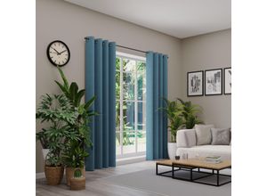 4006470538049 - Vorhang NEUTEX FOR YOU BELMONDO blau (jeansblau) B138cm H140cm Polyester Gardinen Uni mit samtiger Oberfläche nach Maß 4006470538049 - Vorhang NEUTEX FOR YOU BELMONDO blau (jeansblau) B138cm H140cm Polyester Gardinen Uni mit samtiger Oberfläche nach Maß
