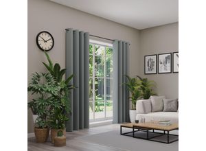 4006470538704 - Vorhang NEUTEX FOR YOU INSULA Nach Maß grau (hellgrau) B137cm H145cm Polyester Gardinen Uni-Dimout für starke Verdunklung nach Maß