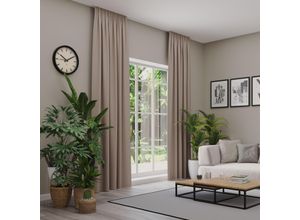 4006470544460 - Verdunkelungsvorhang NEUTEX FOR YOU INSULA braun (braungrau) B137cm H205cm Polyester Gardinen Uni-Dimout für starke Verdunklung nach Maß