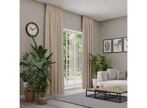 4006470545337 - Verdunkelungsvorhang NEUTEX FOR YOU INSULA beige (dunkelbeige) B137cm H260cm Polyester Gardinen Uni-Dimout für starke Verdunklung nach Maß