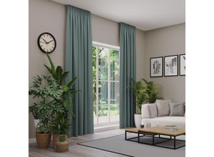 4006470545474 - Verdunkelungsvorhang NEUTEX FOR YOU INSULA grün (hellsalbei) B137cm H270cm Polyester Gardinen Uni-Dimout für starke Verdunklung nach Maß