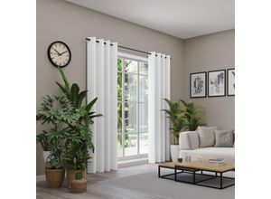 4006470546624 - Verdunkelungsvorhang NEUTEX FOR YOU INSULA weiß (wollweiß) B137cm H255cm Polyester Gardinen Uni-Dimout für starke Verdunklung nach Maß