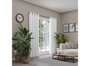 4006470546686 - Verdunkelungsvorhang NEUTEX FOR YOU INSULA weiß (wollweiß) B137cm H285cm Polyester Gardinen Uni-Dimout für starke Verdunklung nach Maß