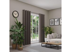 4006470547614 - Verdunkelungsvorhang NEUTEX FOR YOU INSULA braun B137cm H205cm Polyester Gardinen Uni-Dimout für starke Verdunklung nach Maß