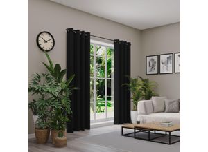 4006470548437 - Verdunkelungsvorhang NEUTEX FOR YOU INSULA schwarz B137cm H255cm Polyester Gardinen Uni-Dimout für starke Verdunklung nach Maß