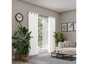 4006470552984 - Vorhang nach Maß NEUTEX FOR YOU VELVETDREAM weiß B137cm H140cm Jacquard Obermaterial 100% Polyester Gardinen nach Maß Uni Blackout mit samtiger Oberfläche