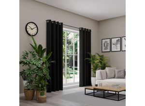 4006470554551 - Vorhang nach Maß NEUTEX FOR YOU VELVETDREAM Gardinen Gr 230 cm Ösen 137 cm schwarz Uni Blackout mit samtiger Oberfläche