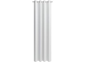4006470556463 - Vorhang NEUTEX FOR YOU Kiss weiß (wollweiß) Gardinen 100cm Ösen 800cm Polyester Ösenschal mit Metallösen Breite 142 cm nach Maß B800cm H100cm
