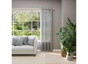 4006470563232 - Vorhang nach Maß NEUTEX FOR YOU EVA grau B600cm H200cm Obermaterial 100% Polyester Gardinen nach Maß Uni-Voile mit elegantem Glanz