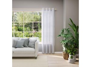 4006470569104 - Vorhang nach Maß NEUTEX FOR YOU EVA weiß B200cm H175cm Obermaterial 100% Polyester Gardinen nach Maß Uni-Voile mit elegantem Glanz