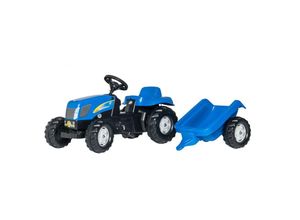 4006485013074 - Rolly Toys New Holland T 7550 Traktor mit Anhänger Trettraktor ohne Frontlader blau