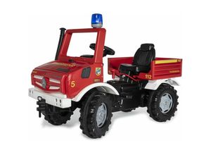 4006485038220 - Rolly Toys - RollyToys Feuerwehr Unimog Tretfahrzeug fÙr Kinder ab 3 Jahren mit Blinklicht