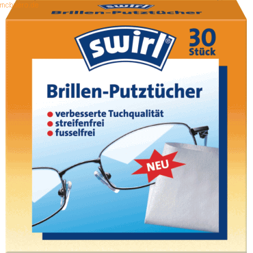 4006508177325 - Swirl Brillen-Putztücher streifenfrei & hygienisch einzeln verpackt 30 Stück
