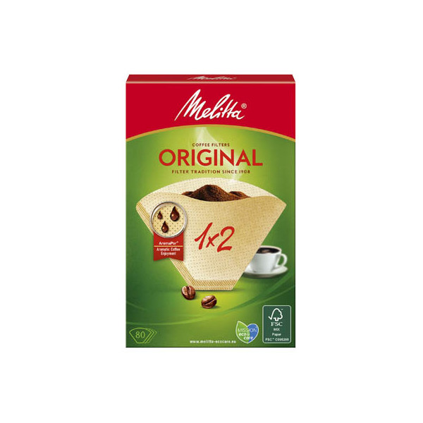 4006508178087 - Melitta® Filtertüten 1x2 80 naturbraun 1 Packung = 80 Stück