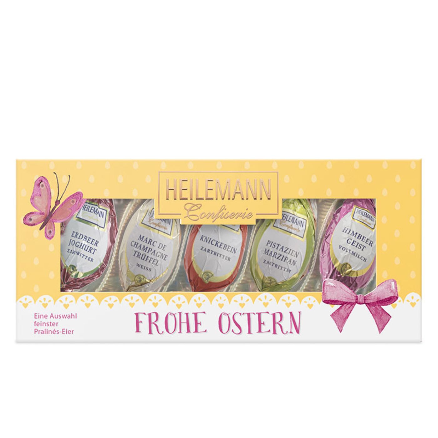 4006574083452 - Heilemann Pralinè Eier Präsent mit Alkohol 94g