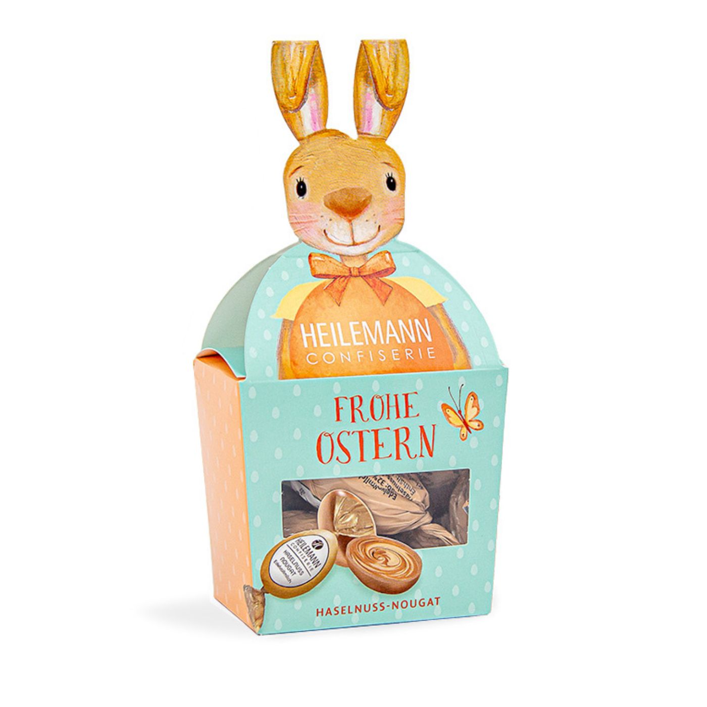 4006574083599 - Heilemann Hase mit Haselnuss Nougat-Ostereiern 90 g 4006574083599 - Heilemann Hase mit Haselnuss Nougat-Ostereiern 90 g