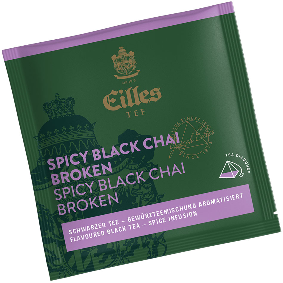 4006581014616 - Pyramidenbeutel TEA DIAMONDS Spicy Black Chai von Eilles 50 Stück einzelverpackt 4006581014616 - Pyramidenbeutel TEA DIAMONDS Spicy Black Chai von Eilles 50 Stück einzelverpackt
