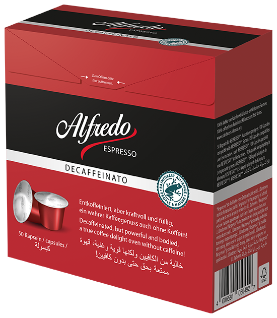 4006581050492 - Kaffeekapseln DECAFFEINATO in Alukapseln von Alfredo Espresso 50 Stück