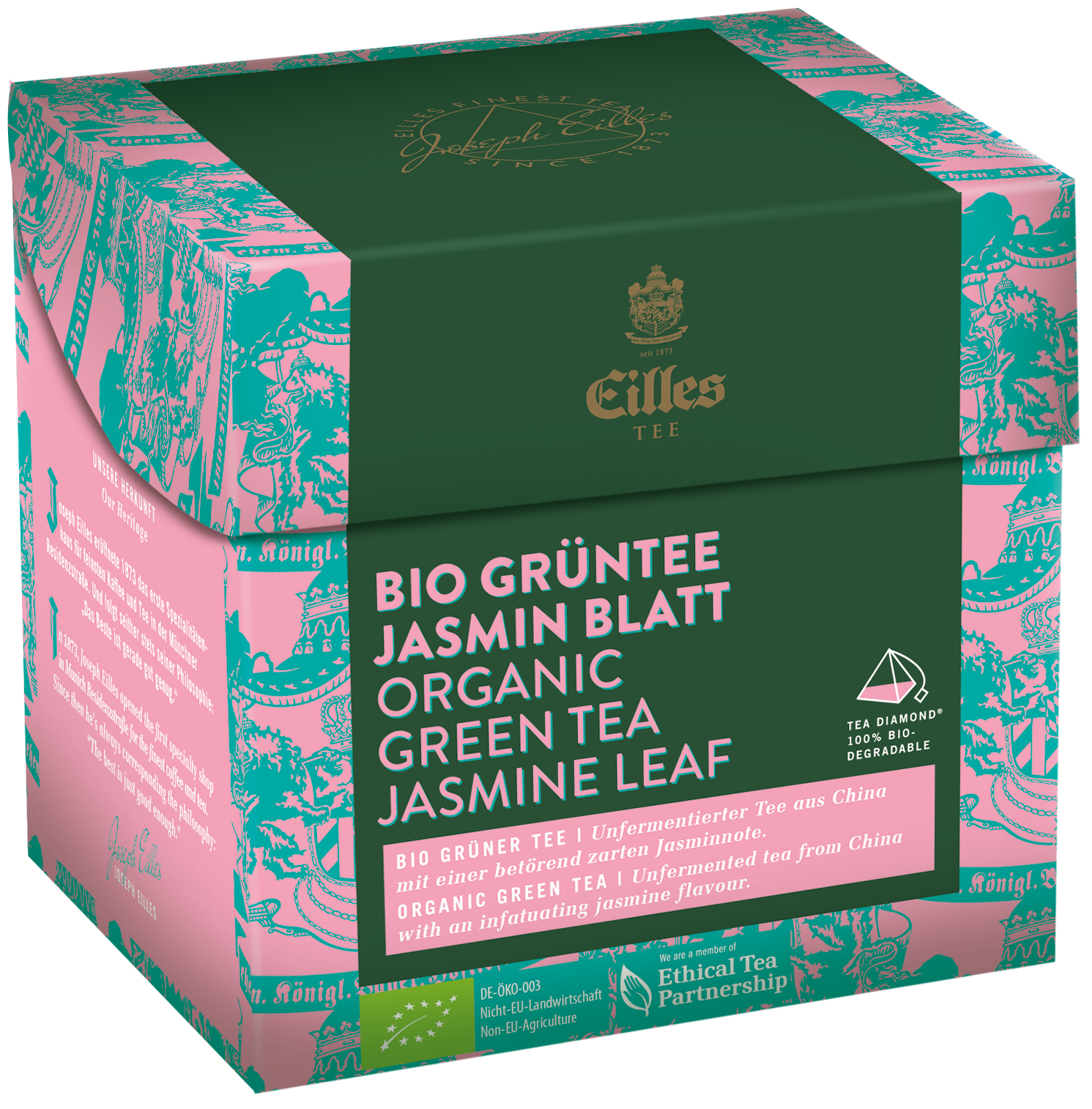 4006581074573 - EILLES TEE Tea Diamond BIO GRÜNTEE JASMIN Blatt im Pyramidenbeutel 20er Box 4006581074573 - EILLES TEE Tea Diamond BIO GRÜNTEE JASMIN Blatt im Pyramidenbeutel 20er Box