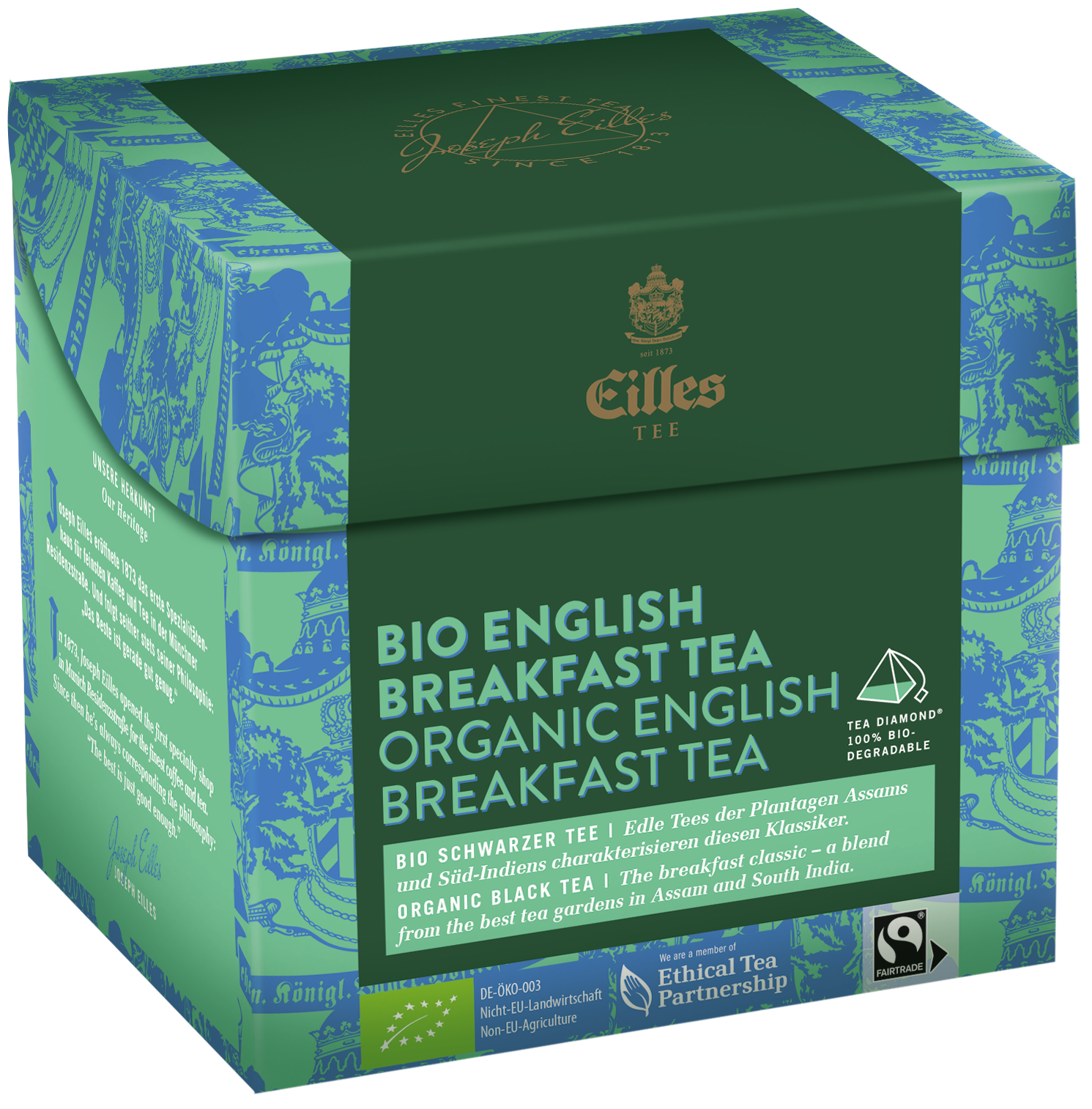 4006581084572 - EILLES TEE Tea Diamond BIO ENGLISH BREAKFAST TEA Blatt im Pyramidenbeutel 20er Box