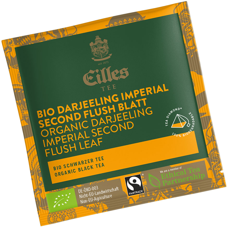 4006581144160 - Pyramidenbeutel TEA DIAMONDS Bio Darjeeling Imperial Second Flush Blatt von Eilles 50 Stück einzelverpackt