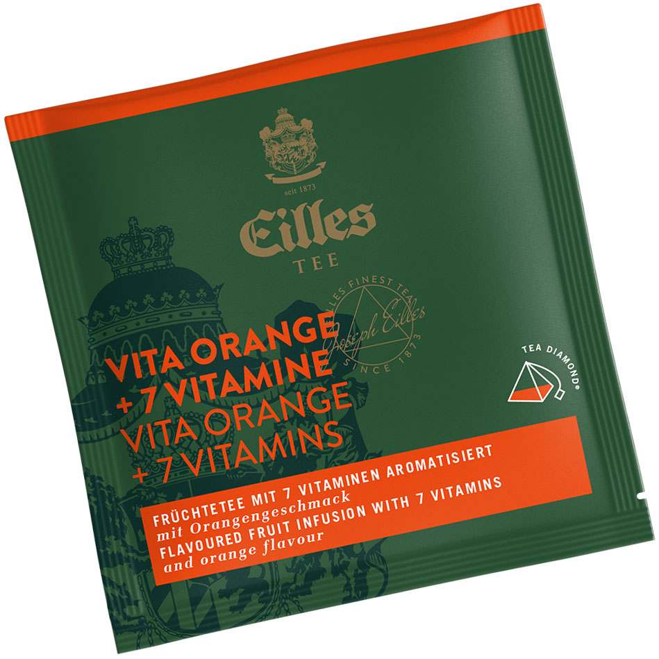 4006581441511 - Pyramidenbeutel TEA DIAMONDS Vita Orange + 7 Vitamine von Eilles 10 Stück einzelverpackt