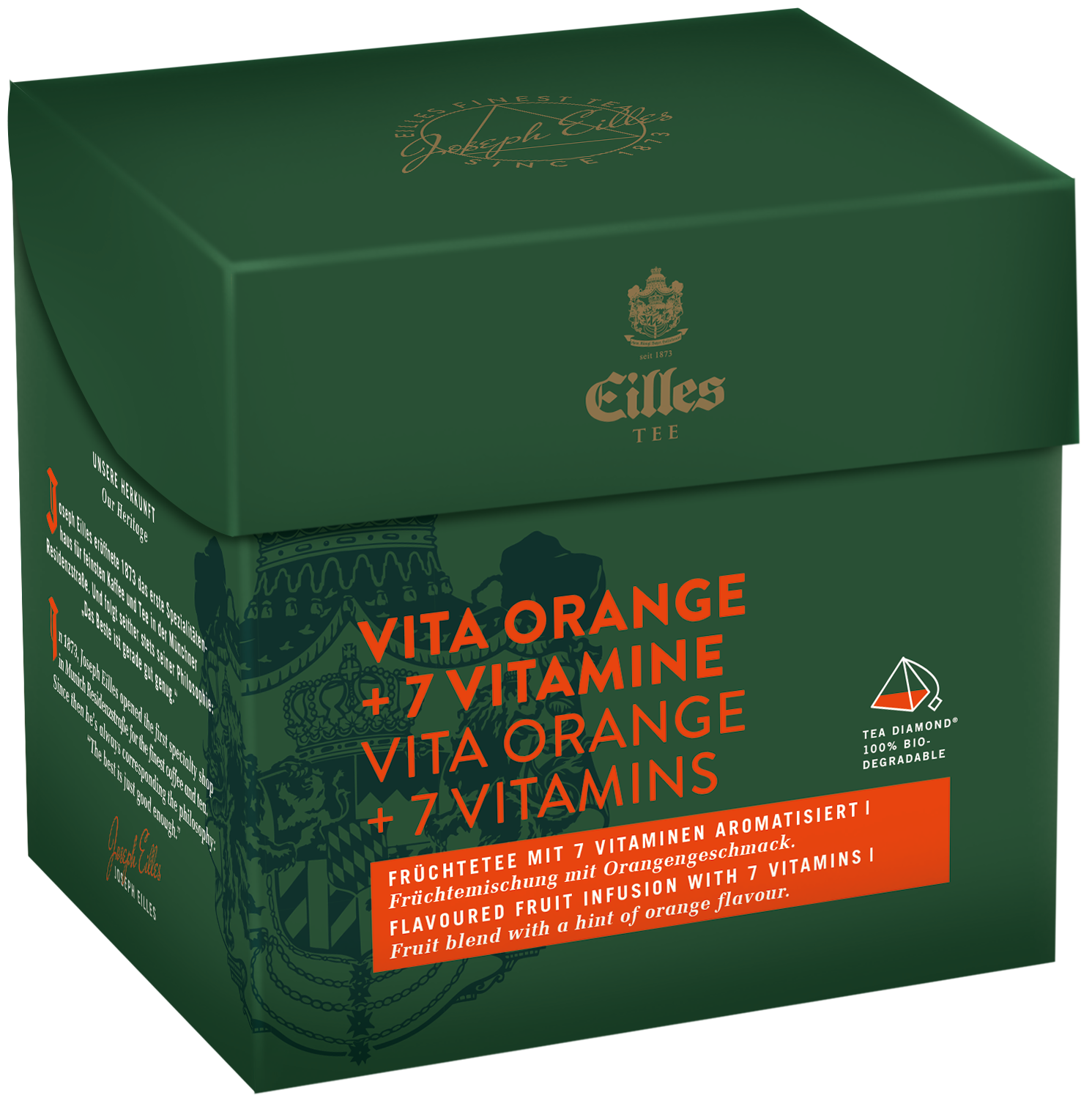4006581441979 - EILLES TEE Tea Diamond VITA ORANGE + 7 VITAMINE im Pyramidenbeutel 10x20er Box