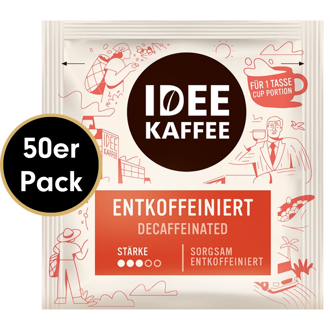 4006581514291 - Kaffeepads ENTKOFFEINIERT von Idee Kaffee 200 Stück