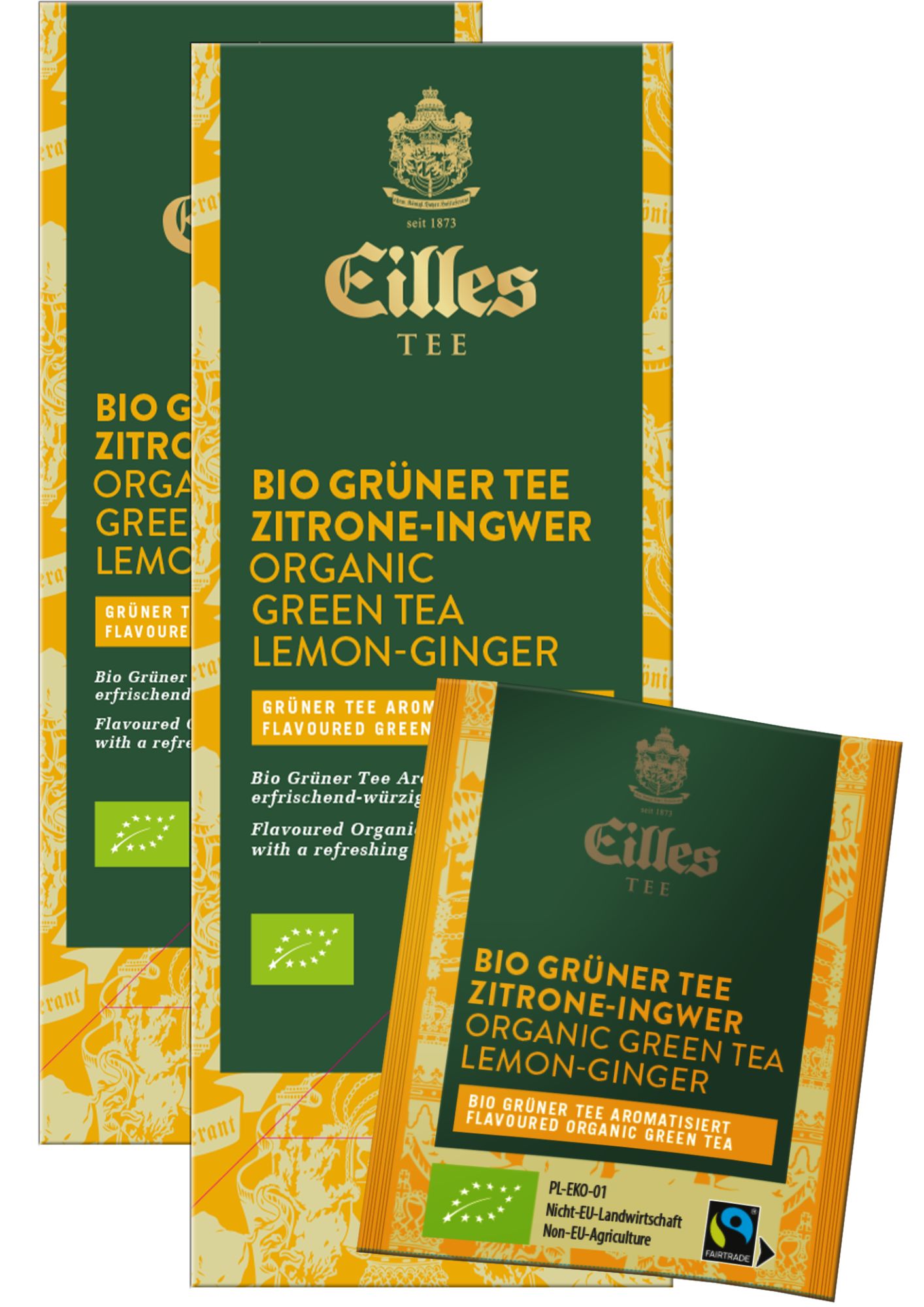 4006581545097 - EILLES TEE Teebeutel BIO &  FAIRTRADE GREEN TEA LEMON-GINGER Sparpack mit 2x25er Box