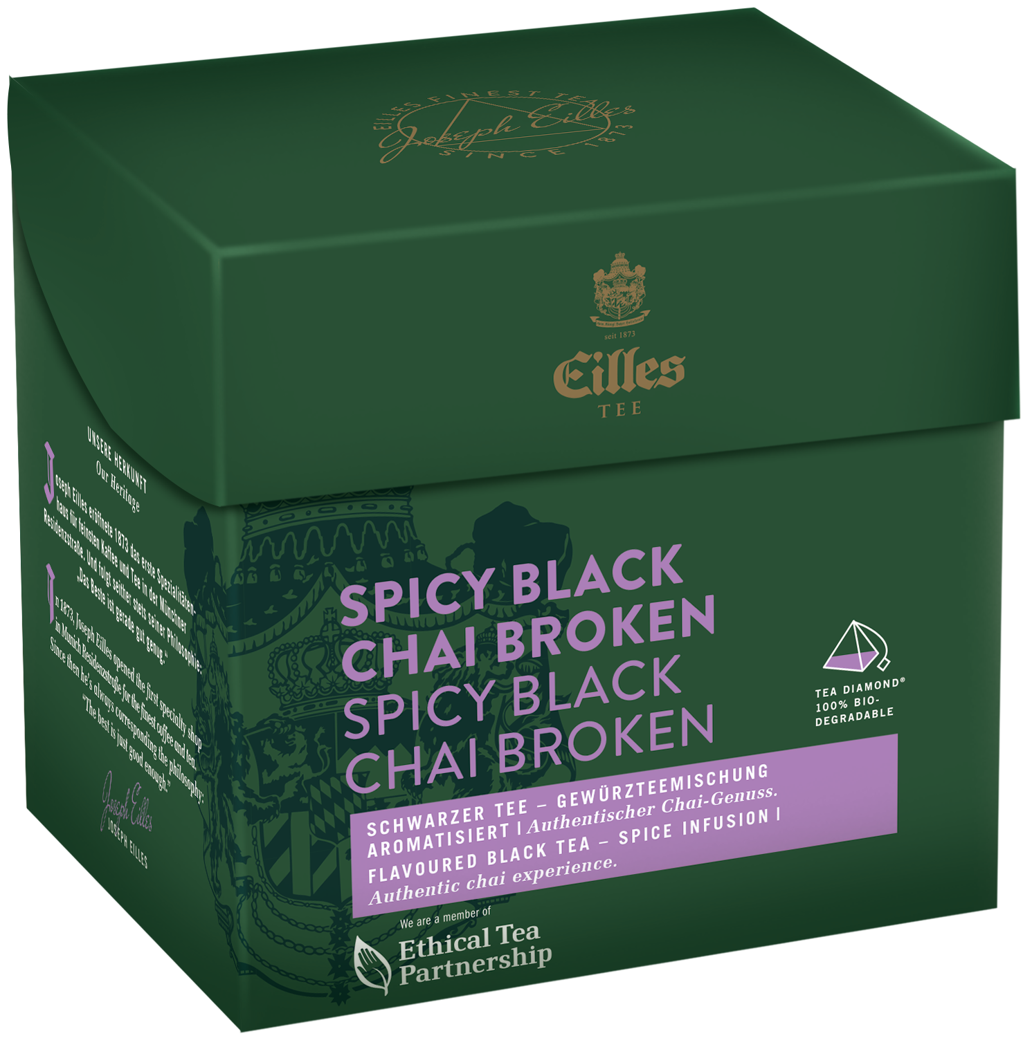 4006581584560 - EILLES TEE Tea Diamond SPICY BLACK CHAI Broken im Pyramidenbeutel 20er Box