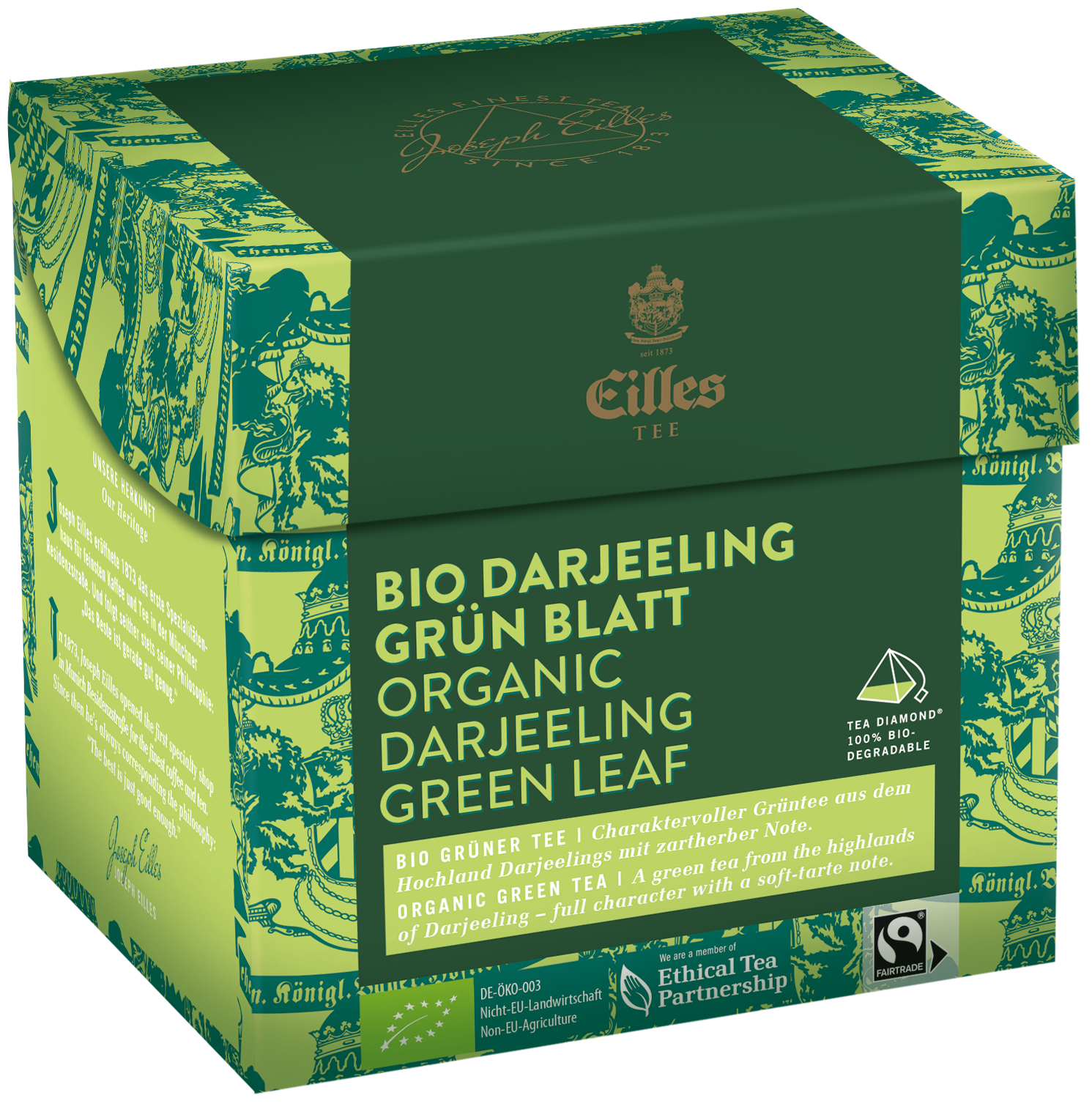 4006581642031 - EILLES TEE Tea Diamond BIO DARJEELING GRÜN Blatt im Pyramidenbeutel 20er Box 4006581642031 - EILLES TEE Tea Diamond BIO DARJEELING GRÜN Blatt im Pyramidenbeutel 20er Box