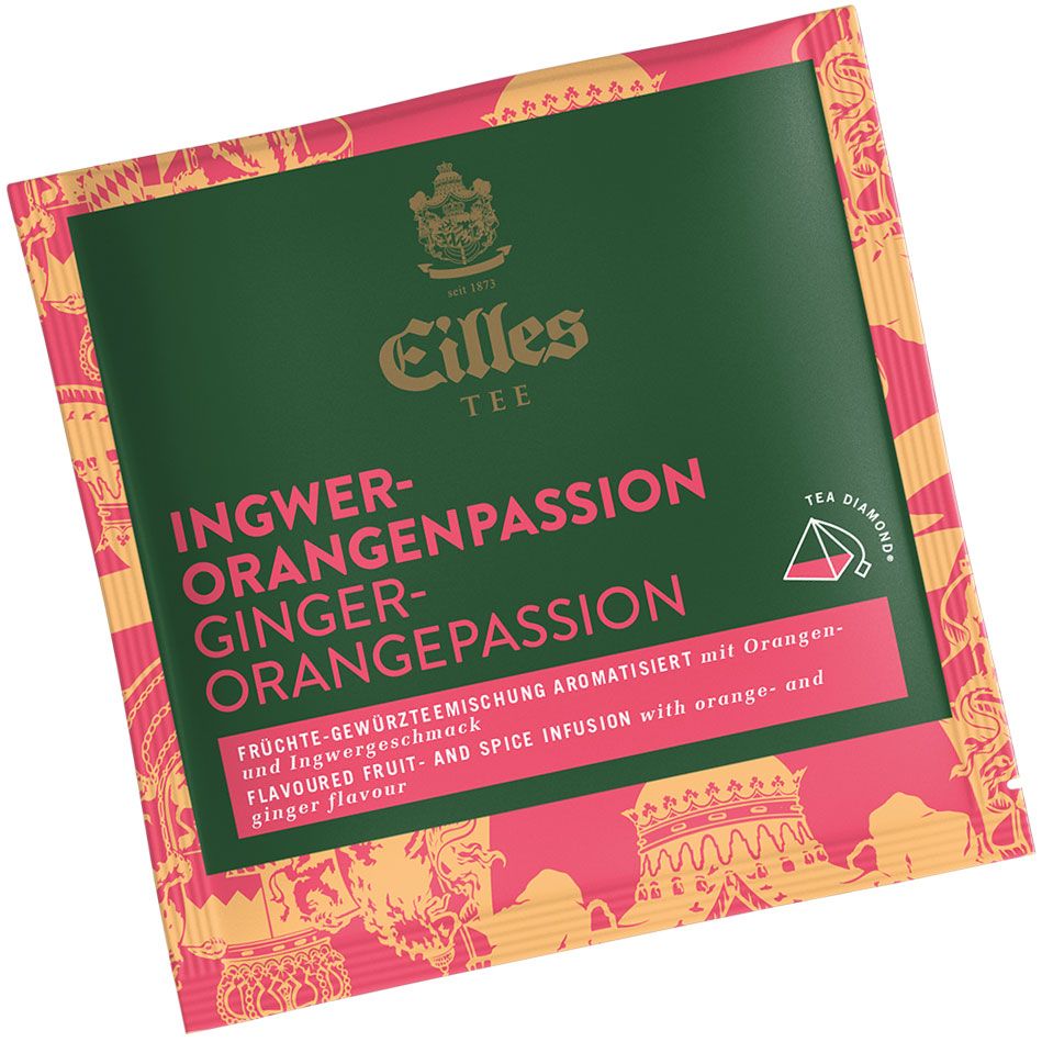 4006581644172 - Pyramidenbeutel TEA DIAMONDS Ingwer-Orangenpassion von Eilles 10 Stück einzelverpackt