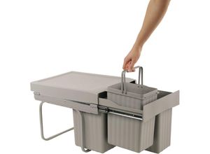 4006596280174 - Sanitop Wingenroth - Sanitop-Wingenroth Ausziehbarer Mülleimer Küche 31 l Einbaumülleimer Trennsystem 16 l + 2 x 75 l 3-fach Trennung Abfallsystem