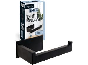 4006596870542 - Limited Toilettenpapierhalter in Schwarz 140 mm mit 3M-Kleber Rückstandslos entfernen Edelstahl 870542 - Aquasu