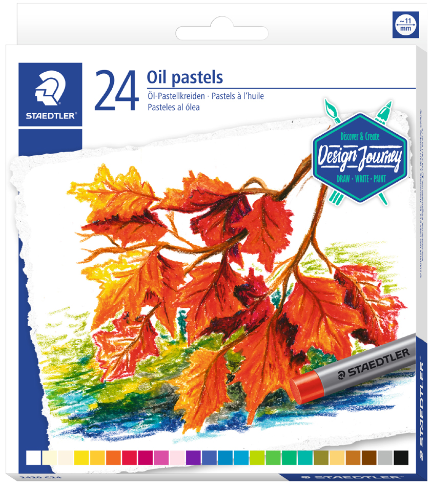 4006608200817 - STAEDTLER Öl-Pastellkreide karat 24er Kartonetui wasserfest bruchfest papierumwickelt Durchmesser 11 mm (2420 C24)