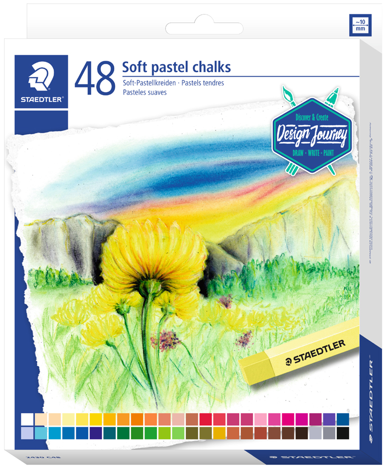 4006608201968 - STAEDTLER Soft-Pastellkreide karat 48er Kartonetui Studioqualität verwischbar bruchsicher papierumwickelt (2430 C48)