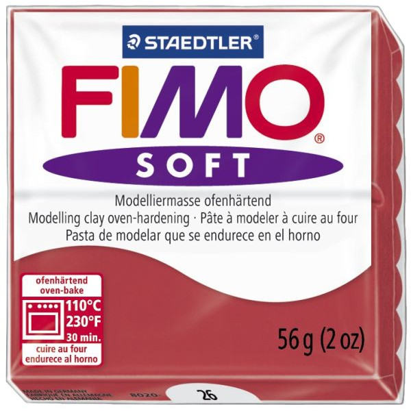 4006608809515 - Fimo Soft 8020-26 Modelliermasse 57g kirschrot 56 Gramm