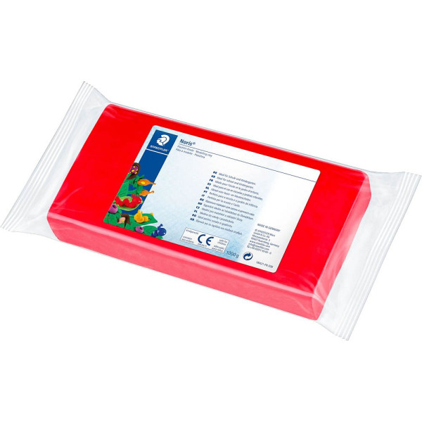 4006608842123 - STAEDTLER Plastilin-Knete Noris Club rot 1000 g Basisknete für Kinder untereinander vermischbar bleibt (8421-2)