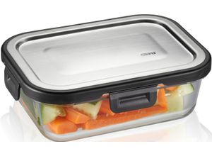 4006664127523 - Lunchbox GEFU MILO silber (transparent silberfarben schwarz) B13cm H59cm L177cm Edelstahl Borosilikatglas Kunststoff Lebensmittelaufbewahrungsbehälter gelaserter QR Code zur Vorratskontrolle per App (nur für Android) 4006664127523 - Lunchbox GEFU MILO silber (transparent silberfarben schwarz) B13cm H59cm L177cm Edelstahl Borosilikatglas Kunststoff Lebensmittelaufbewahrungsbehälter gelaserter QR Code zur Vorratskontrolle per App (nur für Android)