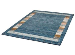 4006749466127 - Wollteppich DEKOWE Bradley Teppiche Gr B L 240 cm x 340 cm 14 mm 1 St blau (jeans) Orientalische Muster Handweb Teppich Kurzflor reine Wolle handgewebt Orient-Optik
