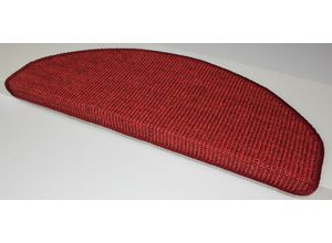 4006749467766 - Stufenmatte DEKOWE Mara S2 Teppiche Gr B L 25 cm x 65 cm 5 mm 15 St rot (rot meliert) Stufenmatten 100% Sisal große Farbauswahl selbstklebend auch als Set 15 Stück