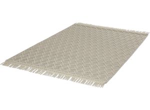4006749484091 - Wollteppich DEKOWE Ardal Teppiche Gr B L 120 cm x 170 cm 15 mm 1 St grau Esszimmerteppiche Handweb Teppich Uni Farben Rauten reine Wolle Hoch-Tief Struktur