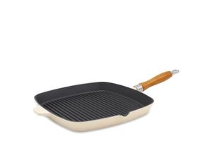 4006776117511 - Steakpfanne KRÜGER Einsenguss Grill-  SAVANNA 28 x 28cm Pfannen Gr Höhe 32 cm beige (creme) Steakpfannen für Induktions-Kochfelder geeignet