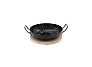 4006776123680 - Grillpfanne KRÜGER Pfannen Gr Ø 24 cm + Höhe 52 cm schwarz Grillpfannen Pfanne Ø 24 cm inkl Holzteller Induktion