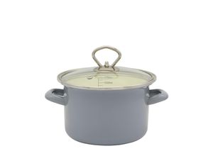 4006776133344 - Emaille-Topf mit Deckel 16cm - hellgrau
