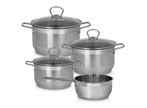4006776138073 - Topf-Set KRÜGER Manhattan silber Töpfe für Induktions-Kochfelder geeignet