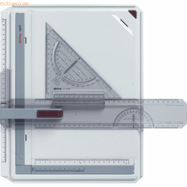 4006856522433 - rotring Schnell-Zeichenplatte rapid A4 aus schlagfestem Kunststoff Parallel-Zeichenschiene mit (S0232710)